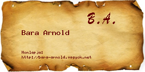 Bara Arnold névjegykártya