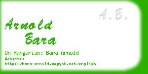 arnold bara business card